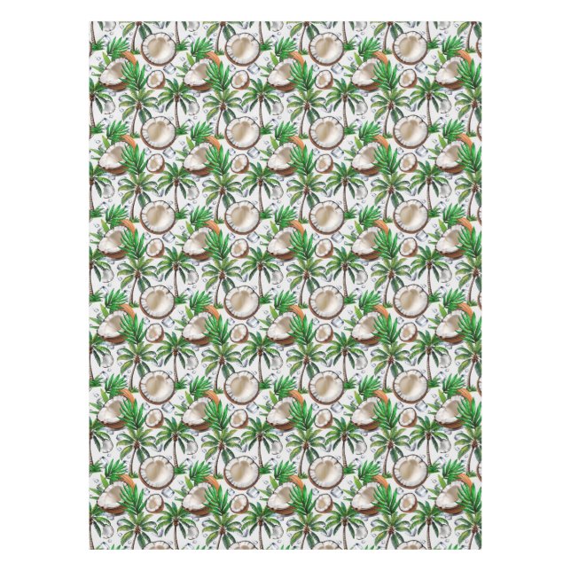 Mantel Diseño de patrón tropical de palmeras de coco (Anverso)