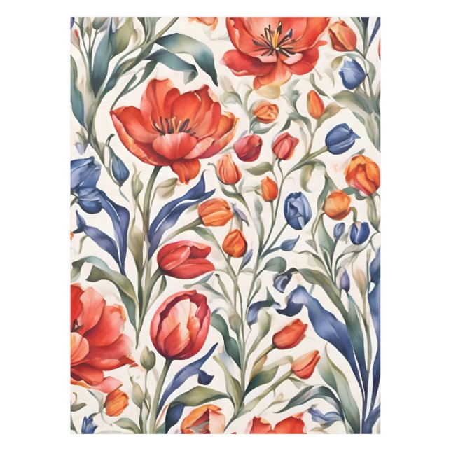 Mantel Diseño de patrón WC Tulip Bloomers (Anverso)