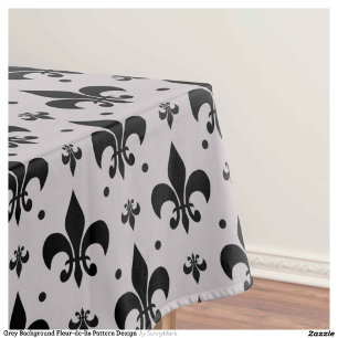 Mantel Diseño de patrones de flor de fondo gris de lis