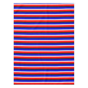 Mantel Diseño de patrones de franjas azules rojas