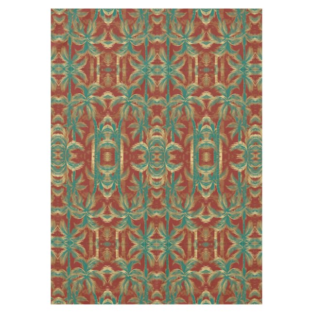 Mantel Diseño de patrones de palmas gemelas (Anverso)