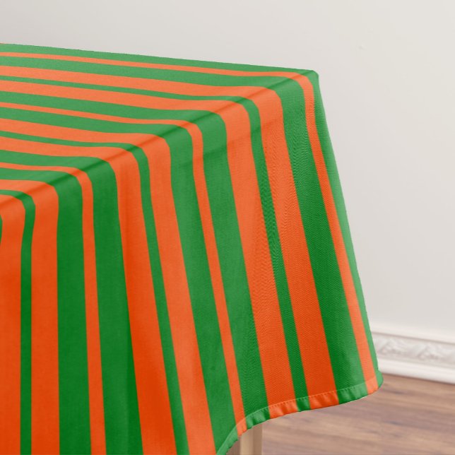Mantel Diseño de patrones de rayas de estilo verde naranj (Subido por el creador)
