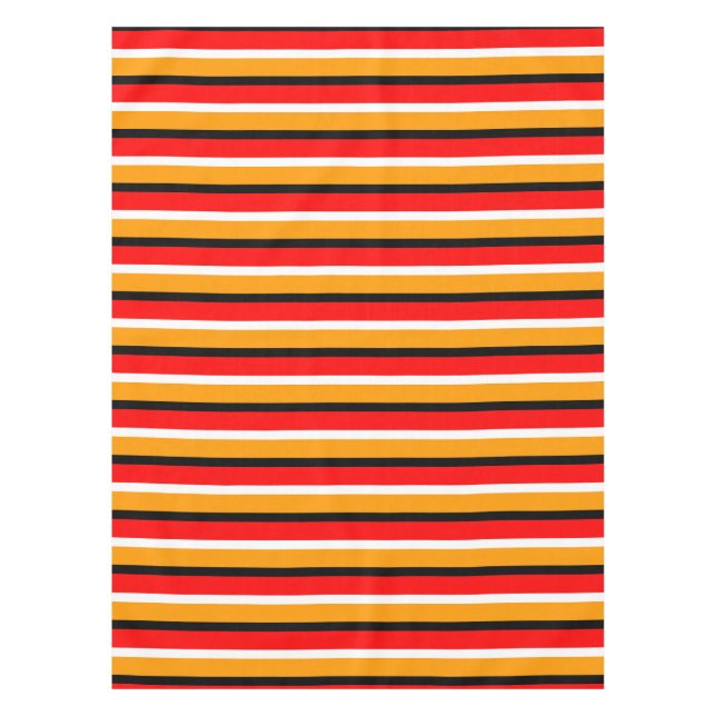 Mantel Diseño de patrones de rayas de Naranja rojo (Anverso)