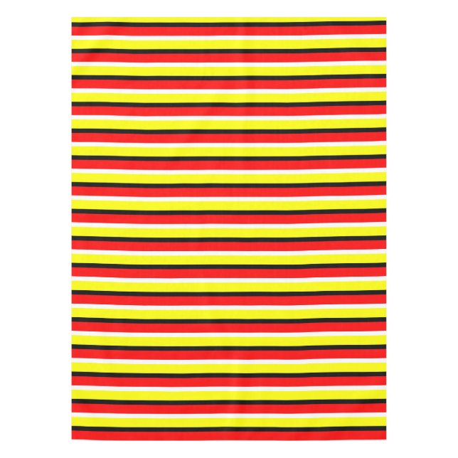 Mantel Diseño de patrones de rayas rojas amarillas (Anverso)