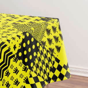 Mantel Diseño de patrones mixtos amarillos negros
