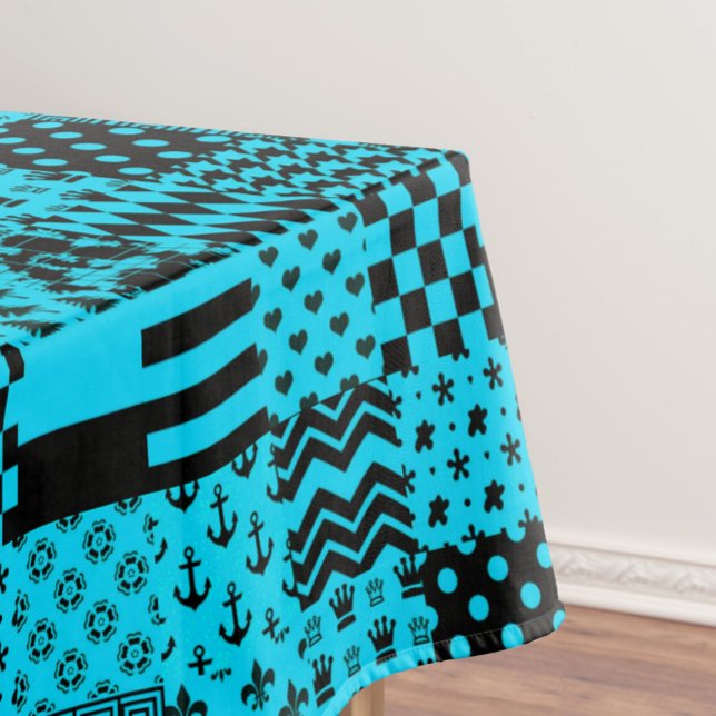 Mantel Diseño de patrones mixtos azul negro (Subido por el creador)