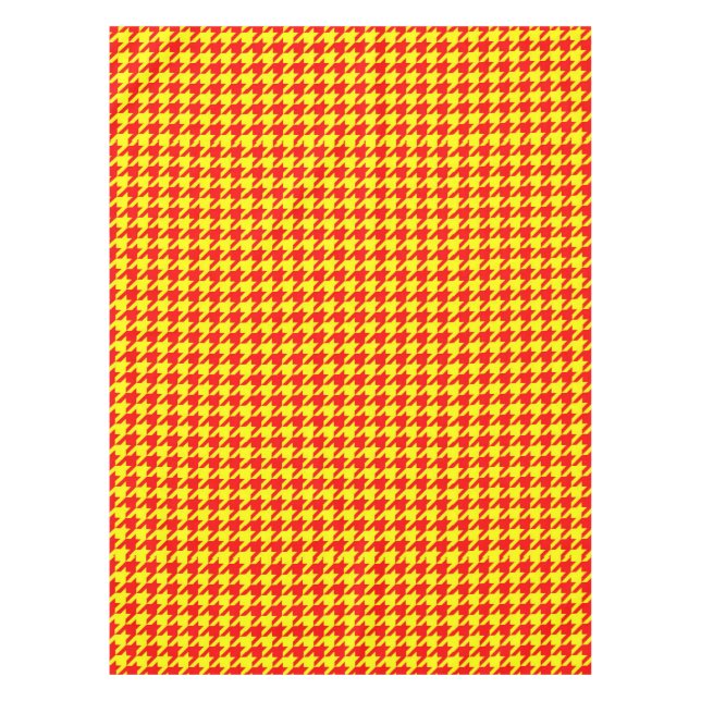 Mantel Diseño de Piedra Houndstooth Rojo Amarillo (Anverso)