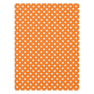 Mantel Diseño de puntos de polka blanco naranja