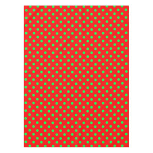 Mantel Diseño de puntos de polka verde de fondo rojo
