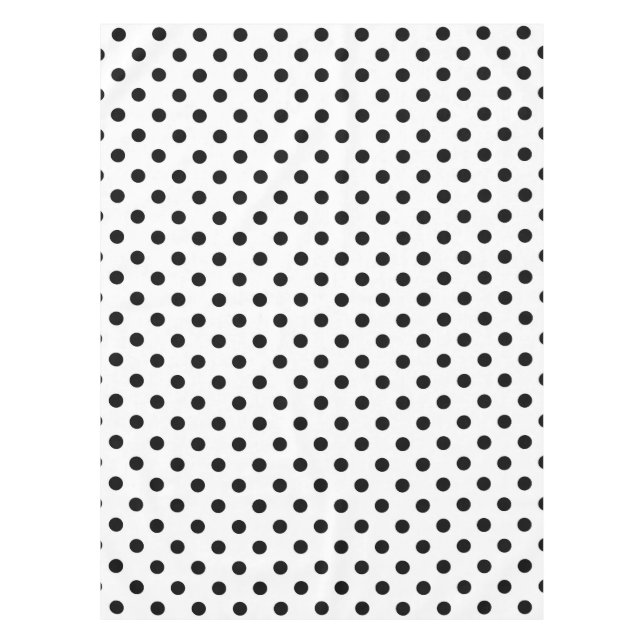 Mantel Diseño de puntos polacos de fondo blanco (Anverso)
