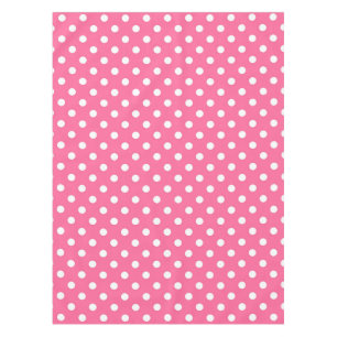 Mantel Diseño de puntos rosados de polka blanca