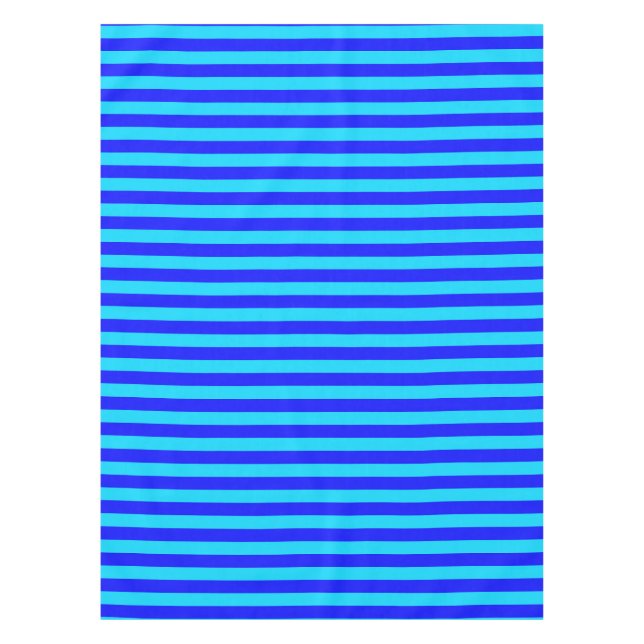 Mantel Diseño de rayas azules cyan (Anverso)