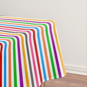 Mantel Diseño de rayas de arcoíris coloridas - Blanco 