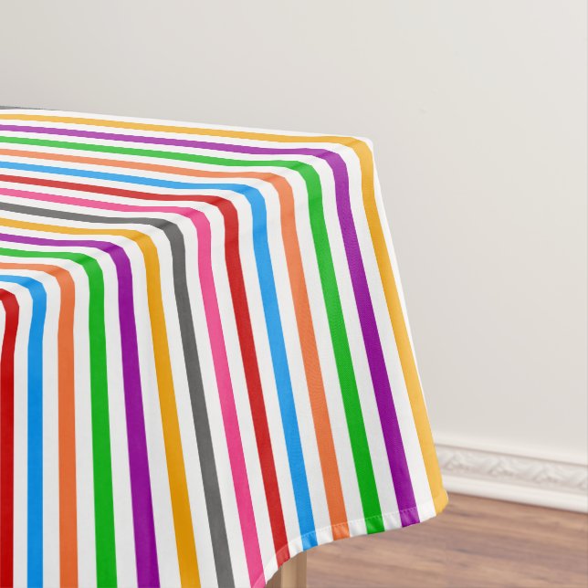 Mantel Diseño de rayas de arcoíris coloridas - Blanco  (In Situ)