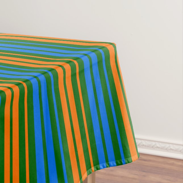 Mantel Diseño de rayas verticales de naranja verde azul   (In Situ)