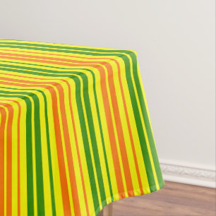 Mantel Diseño de rayas verticales naranja amarillo verde 