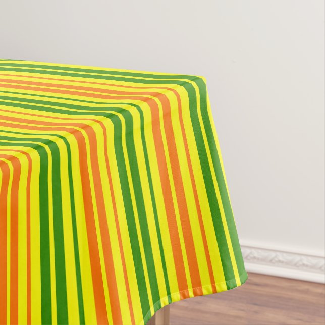 Mantel Diseño de rayas verticales naranja amarillo verde  (In Situ)