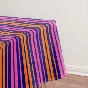 Mantel Diseño de rayas verticales naranja azul rosa