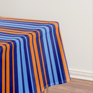 Mantel Diseño de rayas verticales naranja cian de la Mari