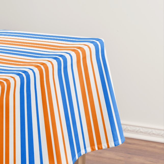 Mantel Diseño de rayas verticales naranjas y azules sobre (In Situ)