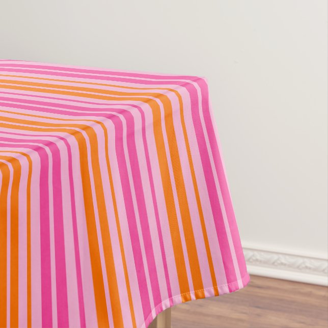 Mantel Diseño de rayas verticales rosa y naranja (In Situ)