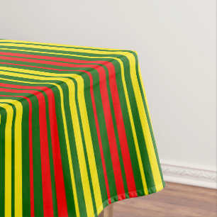 Mantel Diseño de rayas verticales verde amarillo rojo