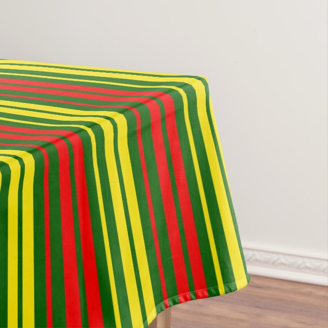 Mantel Diseño de rayas verticales verde amarillo rojo (In Situ)