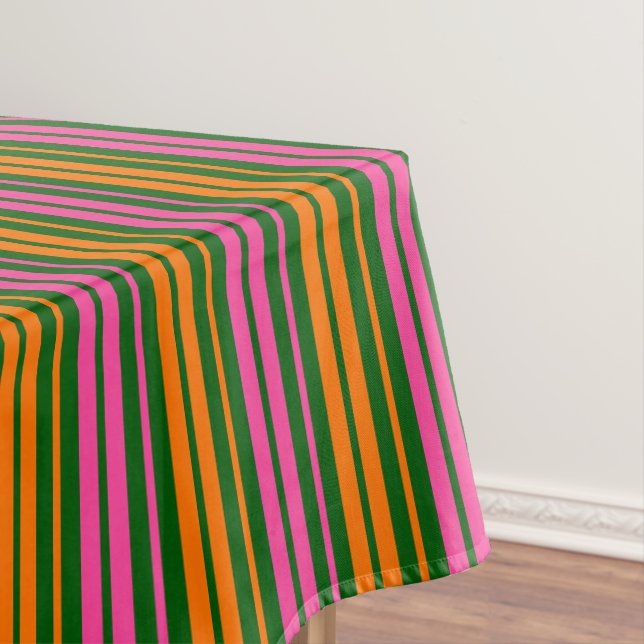 Mantel Diseño de rayas verticales verde naranja rosa (In Situ)