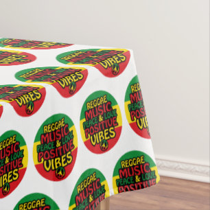 Mantel Diseño de reggae con citas positivas y bandera de
