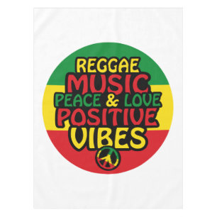 Mantel Diseño de reggae con citas positivas y bandera de 
