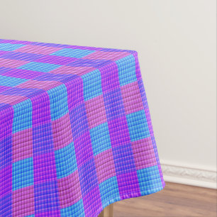 Mantel Diseño de Tartán a Cuadros Morado Rosa y Azul,