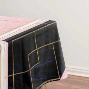 Mantel Diseño de trazos de oro rosado geométrico modern