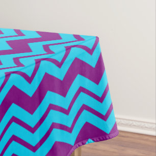 Mantel Diseño de zigzag Chevron Morado Azul
