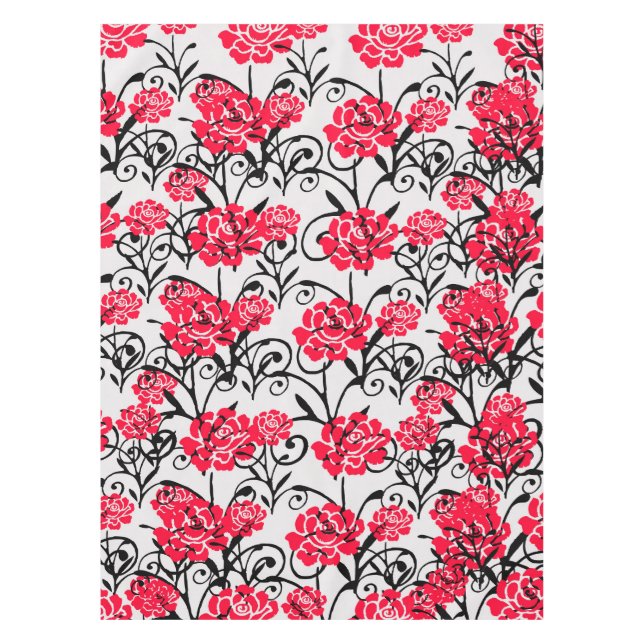Mantel Diseño del patrón de Ilustracion floral de rosa ro (Anverso)