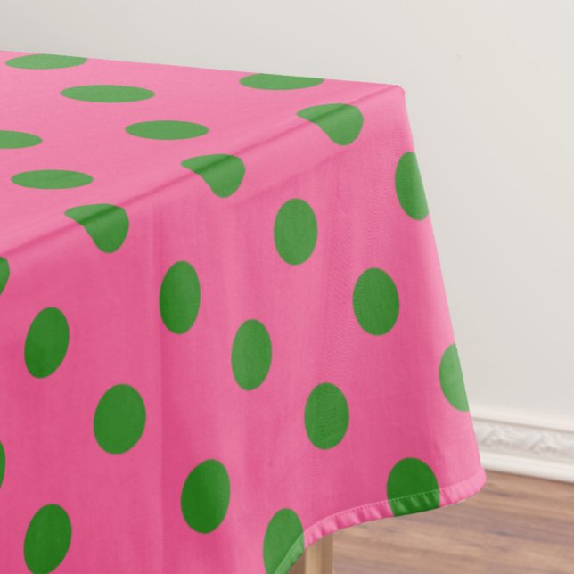 Mantel Diseño del patrón de puntos de polca verde sobre r (Subido por el creador)