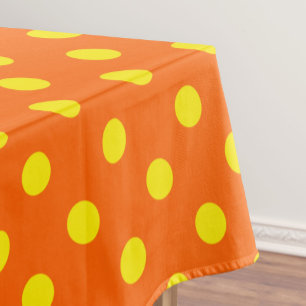 Mantel Diseño del patrón de puntos de polka amarillo sobr