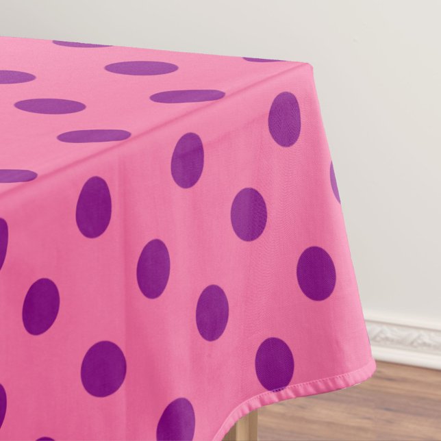 Mantel Diseño del patrón de puntos de polka rosado púrpur (Subido por el creador)