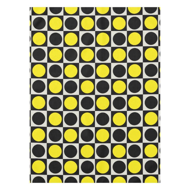 Mantel Diseño del patrón de puntos negros amarillos (Anverso)