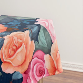 Mantel Diseño del patrón de Rosas de Naranja rosado rojo