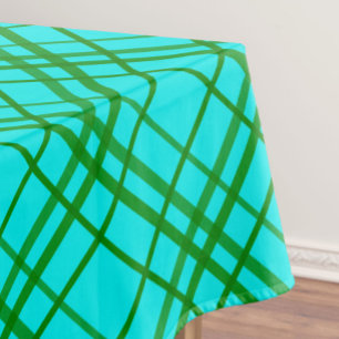 Mantel Diseño del patrón de traza turquesa verde azulada 