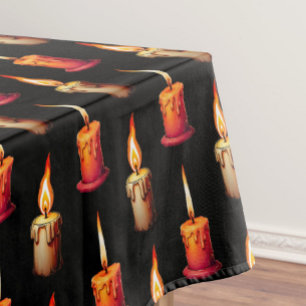 Mantel Diseño del patrón de velas de quemado de fondo neg