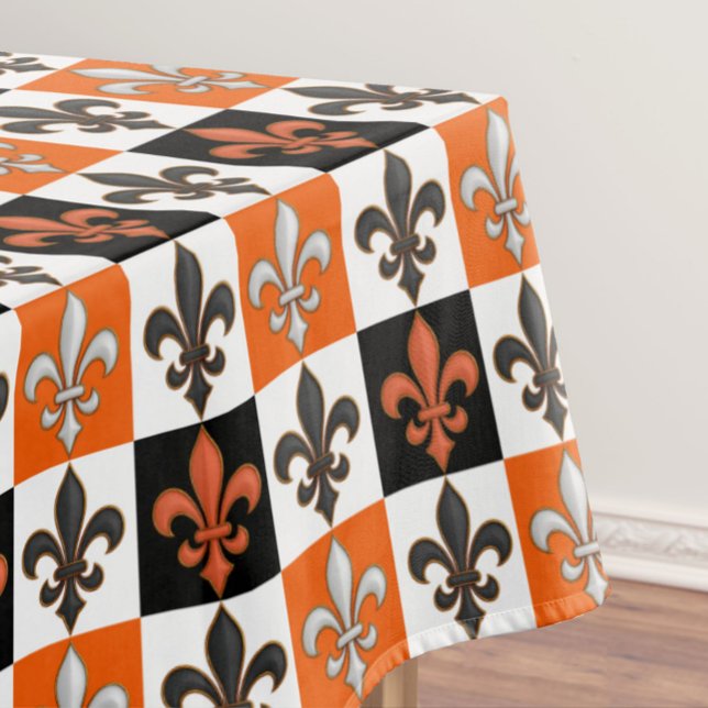 Mantel Diseño Fleur-de-lis con cuadros blancos negros nar (Subido por el creador)
