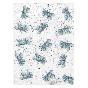 Mantel Diseño floral azul de acero pintado a mano