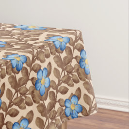 Mantel Diseño floral azul y beige elegante