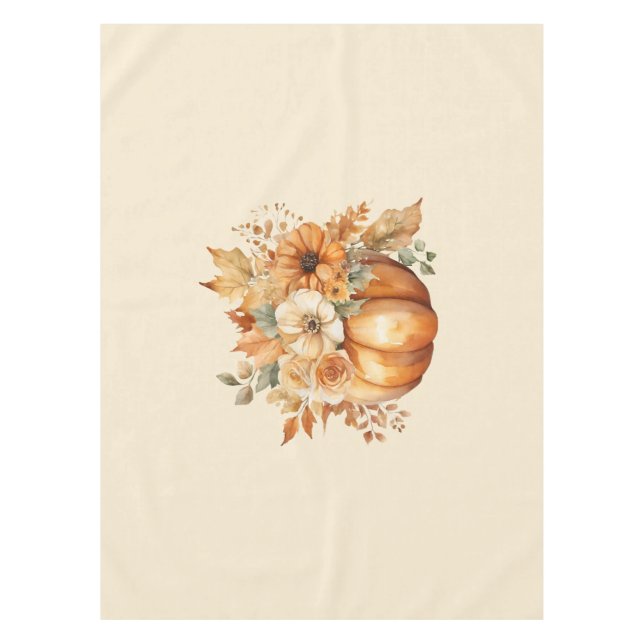 Mantel Diseño floral de calabaza acuática - (Anverso)