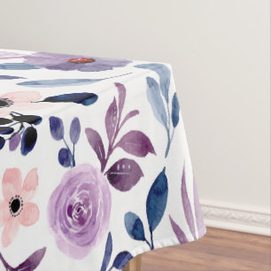 Mantel Diseño floral delicado con hojas de lavanda navy