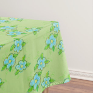 Mantel Diseño floral verde claro y azul