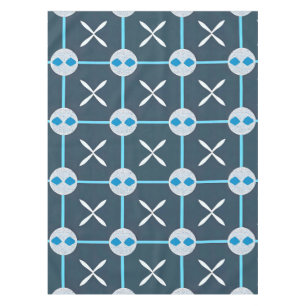 Mantel Diseño geométrico abstracto azul blanco