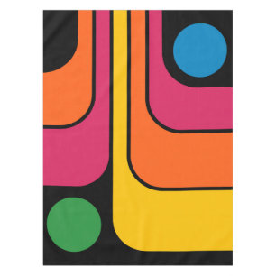 Mantel Diseño geométrico de estilo retro de los 70 Mod