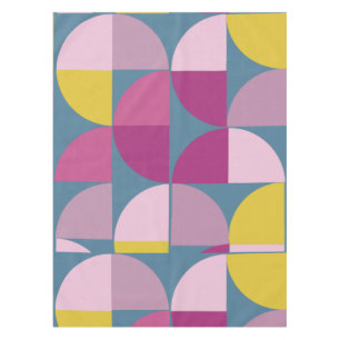 Mantel Diseño geométrico de mediados de siglo Azul morado